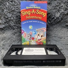 Reader Rabbit Sing-A-Song Adventures, Learn to Read Words on Screen! VHS Tape