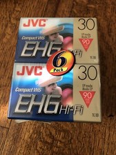 NEW Sealed JVC TC-30 EHGDU EHG Hi-Fi Compact VHS 90 Minute Sealed Pack of 6