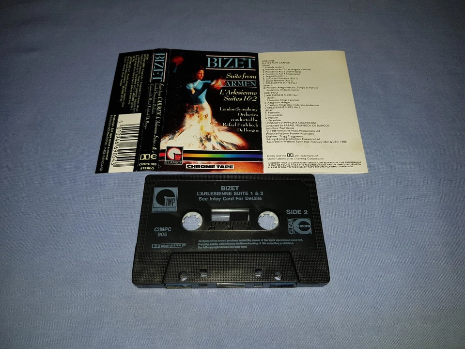 BIZET SUITE FROM CARMEN  L'ARLESIENNE SUITES 1 & 2 CLASSICAL CASSETTE TAPE ALBUM - Image 2 of 2