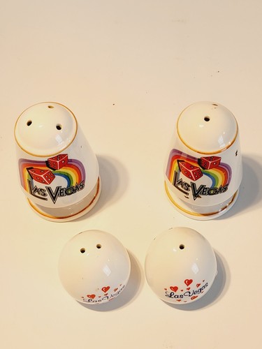 Lote de 2 saleros y pimenteros de recuerdo vintage en forma de huevo de Las Vegas - Imagen 6 de 11