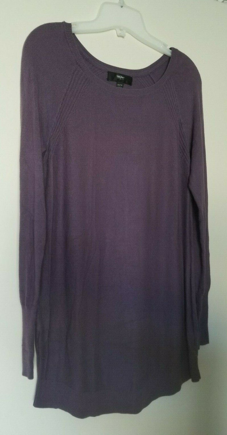 Mossimo Basic Solid Purple Long Sleeve Pull Over … - image 5