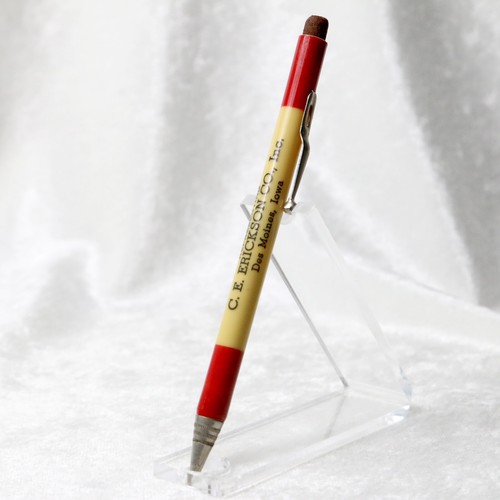 VTG 1930's White & Red Celluloid Des Moines Iowa Advertising Mechanical Pencil - Picture 4 of 12