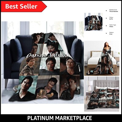 Vampire Diaries TV Show Blankets Team Damon Salvatore Collage - Main Image