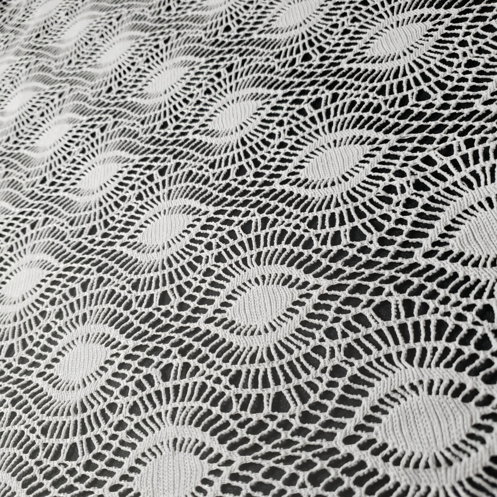 White Eye Lattice Faux Crochet Lace Fabric 62" BY THE YARD Art Deco Design