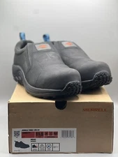 MERRELL Jungle Moc Leather Composite Toe Construction Shoe Black Mens 11.5 M EUC