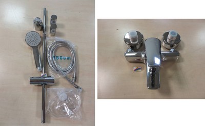 ECA Set 2 teilig Armatur Wanne + Wandstangenset 60 cm