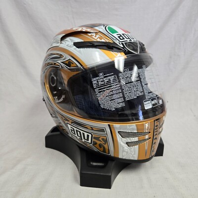 agv helmet closeout AGV Stealth Razor Street Motorcycle Helmet Gold/Grey XSmall *CLOSEOUT Was  $250*