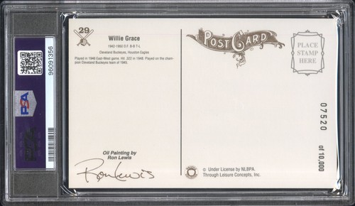 WILLIE GRACE AUTO GRADE 10 PSA/DNA NEGRO LEAGUES 1994 RON LEWIS #29 LOW POP (2) - Picture 2 of 2