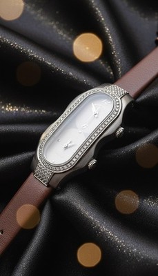 Philip Stein TESLAR Diamond Watch - Dual Time - New Battery - Box & Certificate