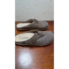 Giesswein Clogs Women 40 Brown Wool Leather Buckle Ultra Comfort Slippers Mules
