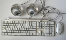 Apple Pro Speakers M6531 Pro Keyboard M7803 And Pro Mouse M5769 All Used Works