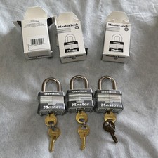 Case Of 3 Master Lock  Padlocks w/Keys All Different NIB Commercial