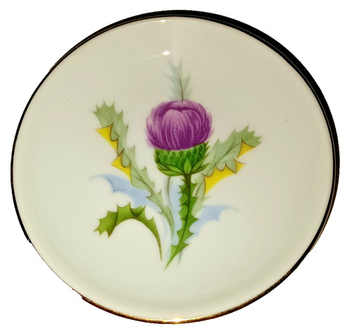Vtg Royal Vale Bone China Scottish Thistle Butter Pat Miniature Plate Scotland
