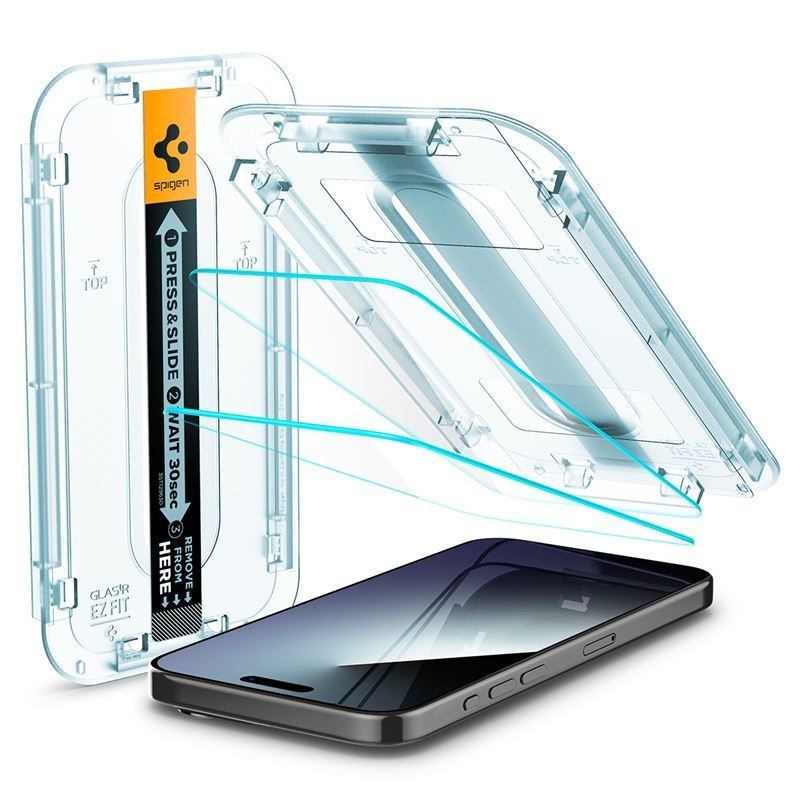 Spigen Glass tR EZ Fit 2 Pack - transparency - iPhone 15 Pro Max - Bild 2