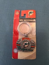 Vintage Miami Dolphins NFL Keychain On Original Backing 2003 Hillman Group