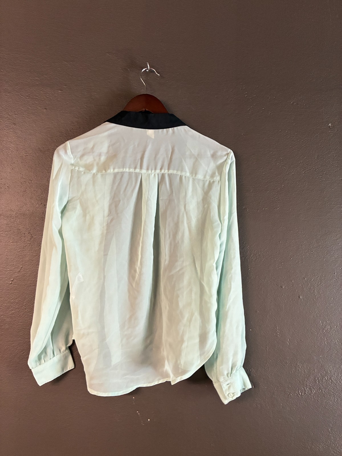Forever 21 Blue Sheer Long Sleeve Button Up- Size S- RRP:$129.99 image 4
