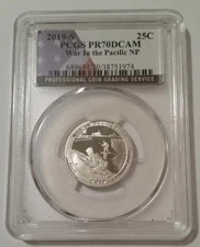 2019 S Clad War in the Pacific NP Quarter Proof PR70 DCAM PCGS Flag Label