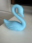 Vintage Fenton Swan Blue Satin Glass Highly Collectible Paperweight Beautiful