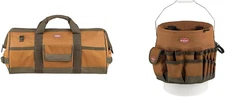 Tool Bag,Longboy,16 Pocket,24X10X10 and  the Bucketeer Bucket Tool Organizer in 