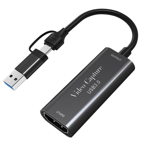 Type-C USB3.0 2-in-1 HD Video Capture Card 1080P 60Hz Capture Recording Adapter