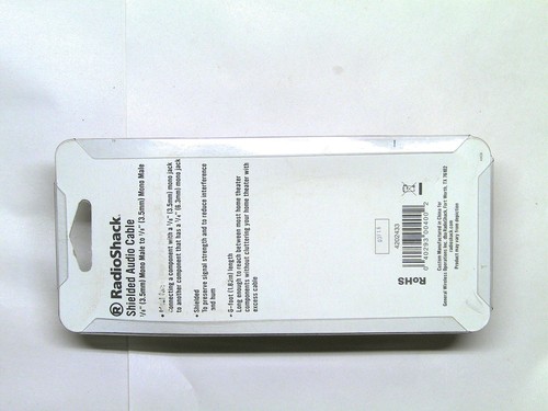 Radioshack Shielded Audio Mono Plug Male Cable 6-foot 1/4" To 1/8" 4202433 - Bild 1 von 2