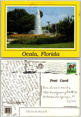 #ad #ad Ocala Florida Fountain Postcard $4.89