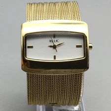Relic Watch Women 35mm Gold Tone Mesh Band White Dial ZR33653 New Battery