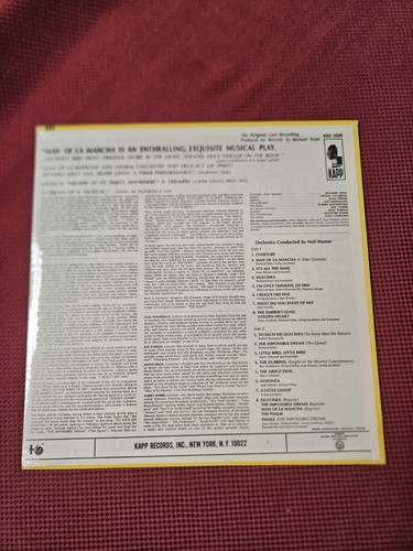 NEW Man of La Mancha 1966 Musical Vinyl LP Kapp KRS-5505 FACTORY SEALED NOS - Picture 2 of 2