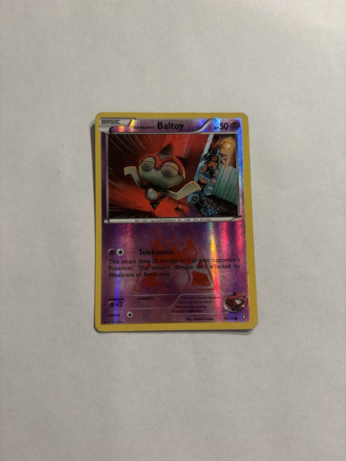 Team Magma's Baltoy 10/34 Double Crisis Reverse Holo
