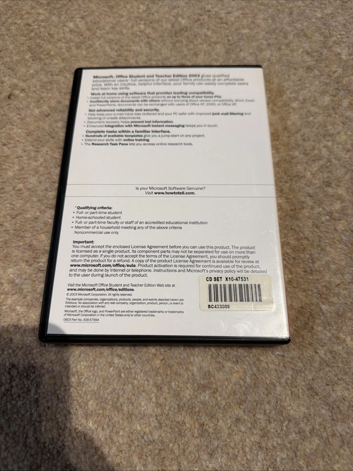 Microsoft Office 2003 Student and Teacher Edition + Serial Product Key - Image 2 of 3