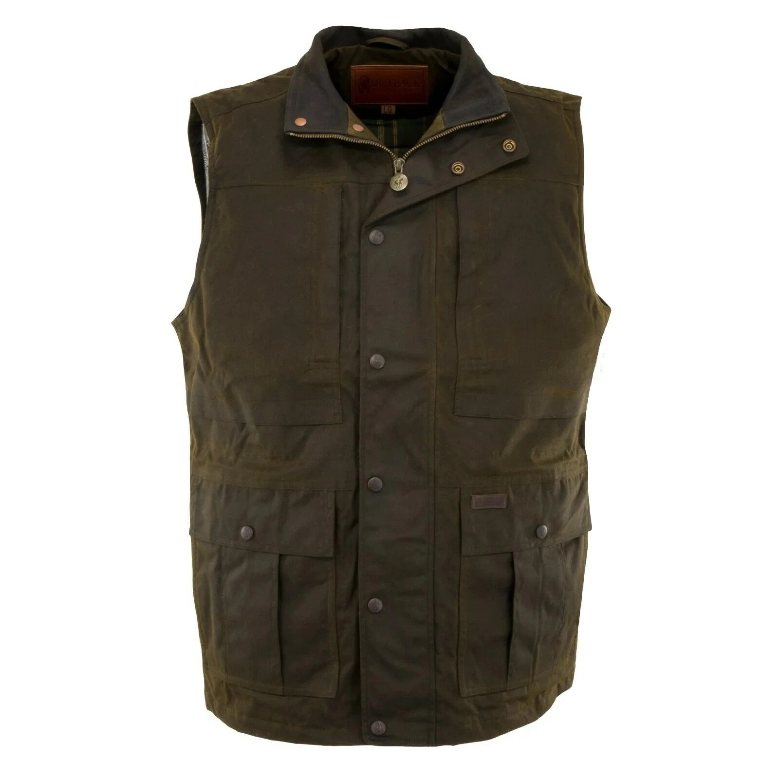 Outback Trading Company® Men's Deer Hunter Brown Oilskin Vest 2049-BNZ
