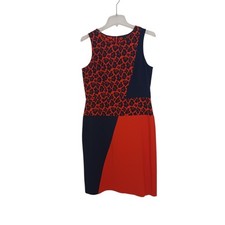 Ann Taylor Color Block Sheath Dress Womens Sz 8 Red Navy