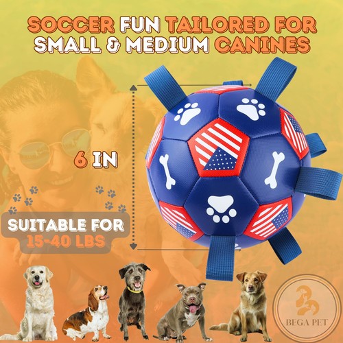 6 in Dog Toys Soccer Ball with Straps - Interactive Dog Toy Puppy for Indoor ... - Picture 2 of 7