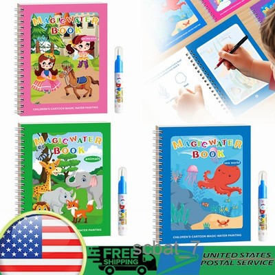 Water Drawing Book Magic Coloring Book Learning Painting with Pen For Kids