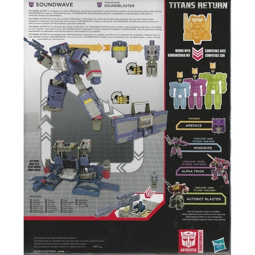 HASBRO TRANSFORMERS GENERATIONS TITANS RETURN LEADER CLASS SOUNDWAVE B8358 - Imagen 2 de 2