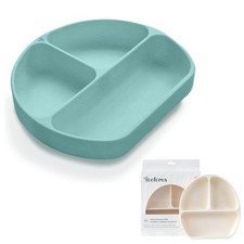 Baby Silicone Suction Plate Divided Toddler Feeding Tray BPA Free Platinum