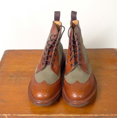 TRICKERS MEN'S Brown and Sage Kelmscott   BOOTS (VARIOUS UK SIZES) NIB