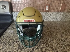 Riddell SpeedFlex Football Helmet Vegas Gold w/ Green Facemask Adult Medium