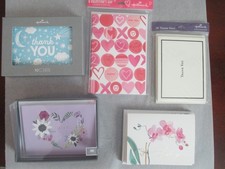 HALLMARK CARDS ASSORTED THANK YOU 31 CARDS W/ENVELOPES  6 VALENTINES W/ENVELOPS