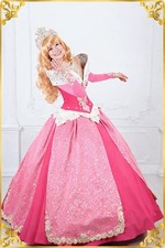Sleeping Beauty Princess Dress Pink Gold White Embellished Long Sleeve Costume
