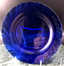 Bormioli Duralex Rocco Swirl Cobalt Blue Glass 9" & 7.5" Plate 8" Bowl Price Ea