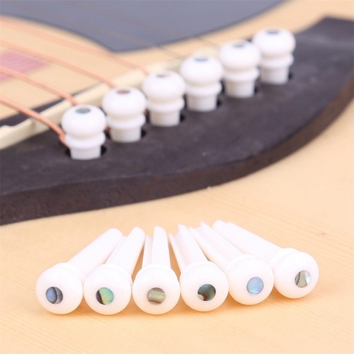 Guitar Bone-9 Pcs 6 String Acoustic Bridge Pins And Saddle Nut Accessorys Set - Picture 2 of 7
