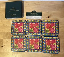 CLOVERLEAF SET 6 TRADITIONAL LAMINATED TULIP COASTERS BOXED