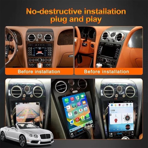 12.1"128G Car Radio Stereo CarPlay GPS For Bentley Flying Spur Continental 04-12 - Foto 5 di 20