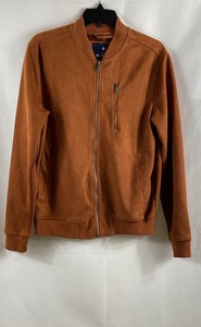 Ben Sherman Men's Brown Faux Suede Full Zip Bomber Jacket Sz S