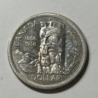 1958 Canadian 0.800 Silver Dollar Coin British Columbia 1858 Centennial Dollar