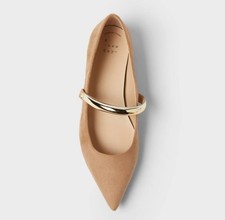 A New Day Cassidee Women Metal Mary Jane Flats Taupe
