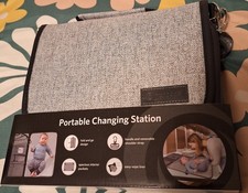 MONBEBE Portable Baby Changing Station Grey 25" X 15" Fold and Go Handle