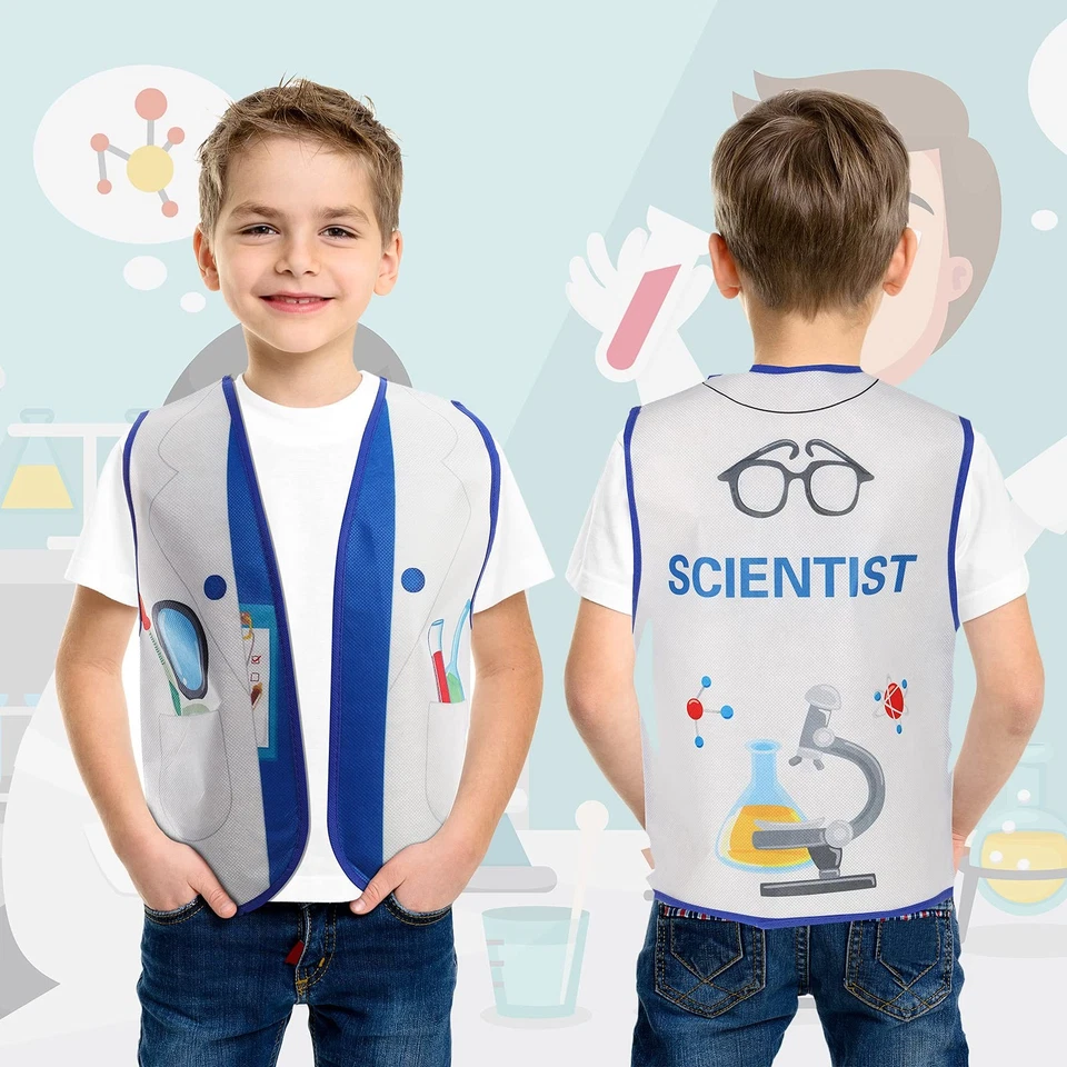 10 Pcs Chaleco de vestir para niños Chaleco de juego de roles para niños Disfraz de carrera para relaciones públicas dramáticas Foto 4 de 4