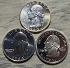 Lot Of 3 🔥 Silver Washington Quarters UNC 1960D, Gem Proof 1964 & 2005-S Kansas
